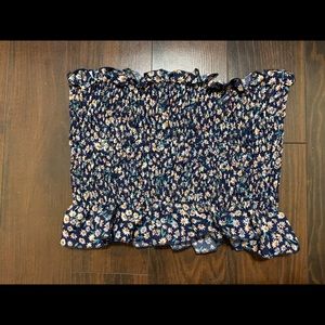 Tube top with peplum bottom